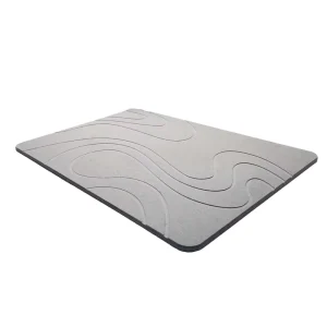 Custom Engraving Diatomite Stone Bath Mat Non Slip Super Absorbent Quick Drying Bathroom Floor Mat Stone Bath Mat