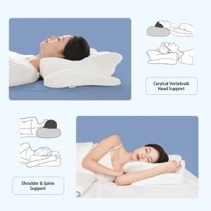 Custom Ergonomic Memory Foam Pillow for Healthy Side Stomach Back Cervical Neck Shoulder Sleepers Soft Bed Positioner Removable