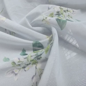 Custom European Floral Style Digital Print 95%Polyester 5%Spandex Stretch Twill Fabric Breathable Mesh for Dresses