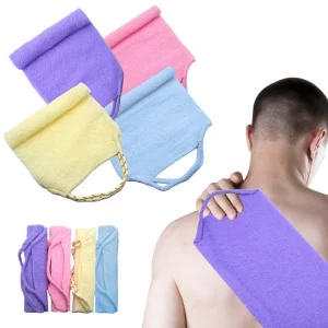 Custom Extended Length Bath Towel Shower Back Washer Exfoliating Washcloth Nylon Body Scrubber for Shower