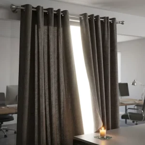 Custom FR Brocade Woven Medium Weight Linen Like Blackout Curtain Fabric 100% Polyester for Living Room