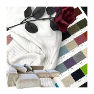 Custom Fabric Printing Down Jacket Fabric Upholstery Striped Corduroy Fabric for Home Textile