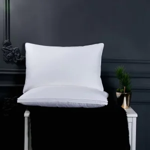Custom Fashion Design Soft Back Sleep 100% Cotton Solid Color Goose Down Bed Pillow Soft and Comfortable for Home