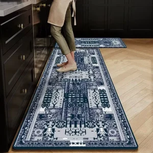 Custom Fast Dry Kitchen Mat for Floor 2 Pcs Wear Resistant Comfort Kitchen Carpet
