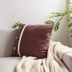 Custom Faux Fur Pillows Home Decorative and Backrest Super soft Teddy Bear Faux Fur Luxury Cushion Covers with Buttons