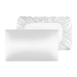 Custom Faux Silk Satin Pillowcase with Elastic Band Soft Smooth Pillow Cover for Hair Skin Travel Hotel Home Use