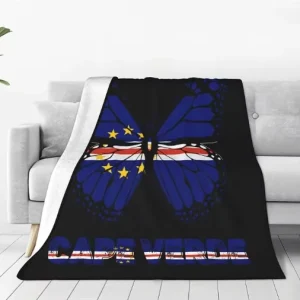 Custom Flag of Cape Verde Fashion Flannel Sofa Blanket Household Siesta Blanket for All Seasons
