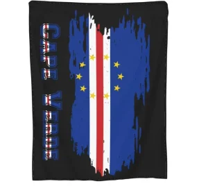 Custom Flag of Cape Verde Fashion Flannel Sofa Blanket Household Siesta Blanket for All Seasons