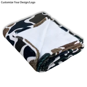 Custom Flannel Blanket Checkered Camo Pattern Cozy Lightweight Thick Flannel Blanket for Bed Sofa and Couch