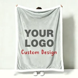 Custom Flannel Fleece Blanket Printing with Logo 100% Polyester Warm Soft Sofa Printed Throw Blanket for Winter