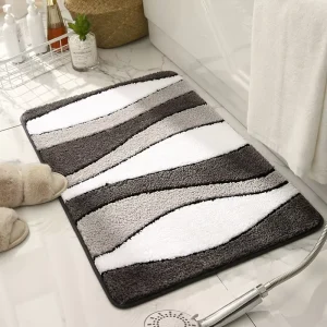 Custom Flocking Absorbent Fluffy Tub Mat for Bathroom Quick Dry Anti Slip Soft Tufted Bath Mat