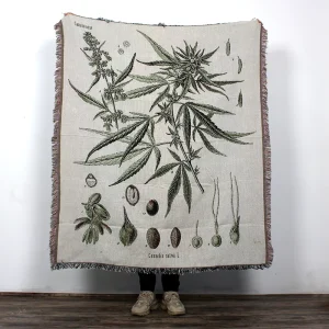 Custom Floral Character Festival Green Plant Raschel Throw Blanket Tassel Four Seasons Home Use American Style Cotton Polyester