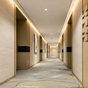 Custom Floral Pattern Printed Wall to Wall Hotel Carpet Roll Fire Resistant Nylon Commercial 9mm Pile Height for Hotel Corridor