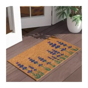 Custom Flowers Design Coconut Mat Coir Door Mat With Pvc Backing