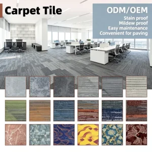Custom Fluffy Puzzle Carpet Tiles 24 Inch X 24 Inch Commercial Floor Carpet Tiles for Office Business Indoor Floor Decoration