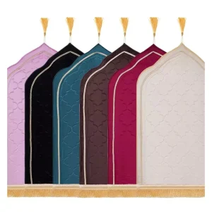 Custom Foam Thick Prayer Carpet Foldable Padded Muslim Prayer Rug Portable Islam Prayer Mat with Tassels