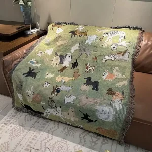 Custom Four Seasons Animal Jacquard Woven Tapestry Throw Blanket with Eco Friendly Anti Pilling Design for Home & Travel