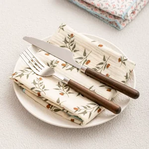 Custom Fresh Style Linen Napkins INS Thick Absorbent Table Place Mats Quick Drying Kitchen Tea Towels for Home