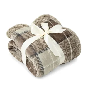 Custom Full Size Luxury Sherpa Fleece Throw Blanket Thick Double Waffle Polyester Eco Friendly Knitted Sofa Bed