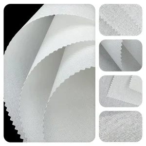 Custom Fusible Warp Knit Viscose Polyester Plain Dyed Interlining Fabric 30GSM For Caps Trousers Garments OEM ODM