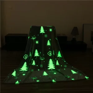 Custom Glow in the Dark Blanket Dinosaur Throw Blankets for Boys Kids Soft Warm Cozy Cute Sublimation Fleece Print Blanket