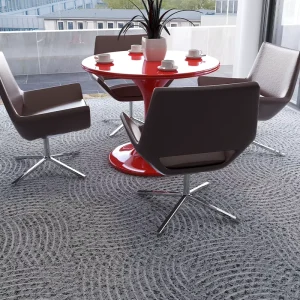 Custom Gray Wavy Textured Modular Carpet Tiles Ideal for Modern Creative Studios Lounge Areas and Contemporary Living Spaces