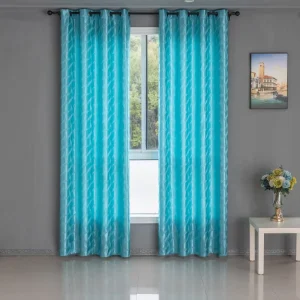 Custom Grommet Premium Polyester Curtain Drapes Ready Made Jacquard Curtain Panels for Home and Office