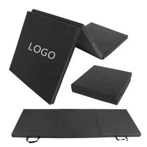 Custom Guli Fitness 2” Thick Tri fold Folding Gym Exercise Mat Carrying Handles Tumbling Stretching Gymnastics PU&EPE 180x60CM