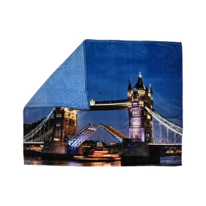 Custom HD Digital Print London Bridge Flannel Blanket Super Soft Fleece Throw for Sofa Couch Bed Home Decor Travel Gift