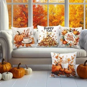 Custom Halloween Decorative Throw Pillow Covers Happy Fall Seasonal & Themed Pillow Case Pumpkin Design Sublimation Pillow Cover