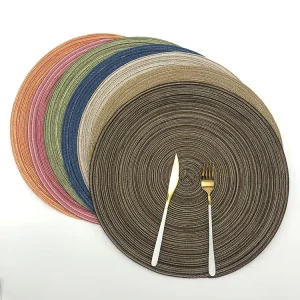 Custom Handmaderound Woven Placemats for Dining Table