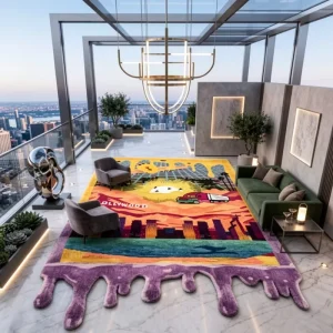 Custom Handtuft Red Carpet Design Tufting Melting Persian Rug Runner Shape Custom Rug