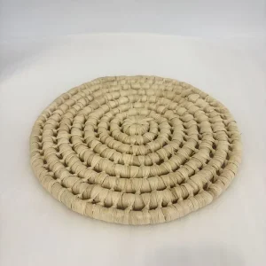 Custom Heat Insulation Handcrafted Native Corn Husk Woven Table Place Mat Round Woven Straw Braided Rattan Placemat