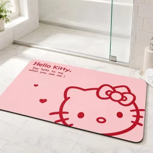 Custom Hello Kitty Bathroom Rug Anti slip Absorbent Door Mat Sanrio Anime Character Design Soft Diatomite Bath Mat