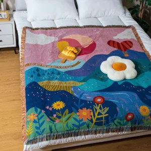 Custom High End Jacquard Blanket Multi Purpose Sofa Throw Nap Outdoor Camping European American Gift Cross Border