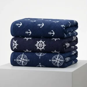 Custom High Quality 100% Cotton Embroidered Logo Standard Size Customizable Logo Beach Towel
