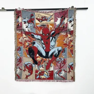Custom High Quality Spider Man Woven Tapestry Blanket Polyester Cotton Blend Multi Color Customizable Size Wearable Blanket