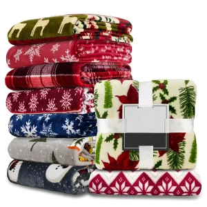 Custom Holiday Christmas Wedding Style Printed Decorations Flannel Throw Blanket