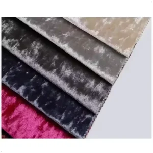 Custom Hometextile Upholstery Black Pink Multi Color Shiny Embossed Ice Crushed Velvet Sofa Fabric for Sofa Furniture