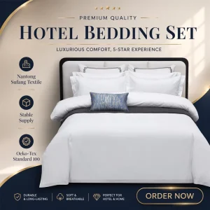 Custom Hotel 100% Cotton Bedding Sets New Cotton Plain Weave Duvet Cover Bedding Set for Hotels