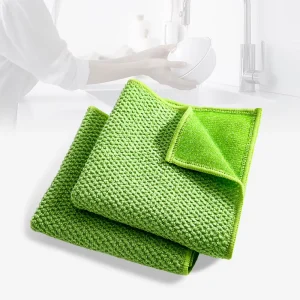 Custom Housekeeping Eco Friendly Cleaning Microfiber Absorbent Kitchen Dish Cloths Towel Scrub Kitchen Cloth Towel