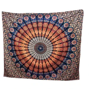 Custom Indian Bohemian Mandala Boho Hippie Polyester Digital Printed Wall Hanging Tapestry for Bedroom Decor