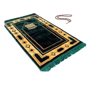 Custom Islamic Prayer Mat Soft Thick Turkish Muslim Carpet Washable Machine Made Polyester Prayer Rug