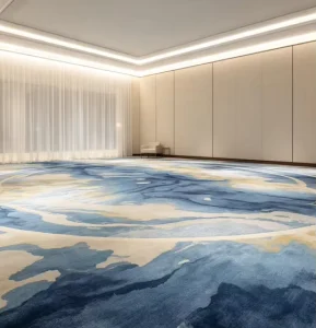 Custom Jacquard Broadloom Wall to Wall Hotel Carpet 4m Textile Back Nylon Fire Resistant Sound Absorbing Hotel