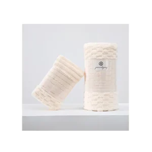 Custom Jacquard Coral Velvet Microfiber Towel Plus Size Striped Patchwork Design Quick Dry Bath Washcloths