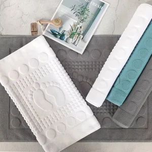 Custom Jacquard Towel Mats Non Slip Floor 100% Cotton Bath Mat Towels
