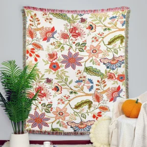 Custom Jacquard Woven Bohemian Tapestry Animal and Cartoon Pattern Room Cover Blanket
