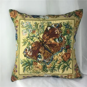 Custom Jacquard Woven Cushion Cover Floral Decorative Throw Pillow Cover