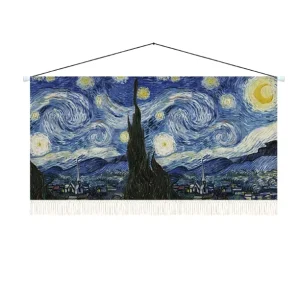 Custom Jacquard Woven Tapestry Wall Hanging Famous Impressionist Art Reproduction Home Decor