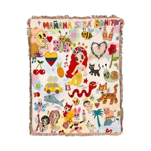 Custom Jacquard Woven Waterproof Karol G Blanket Tapestry Polyester Cotton Blend All Season